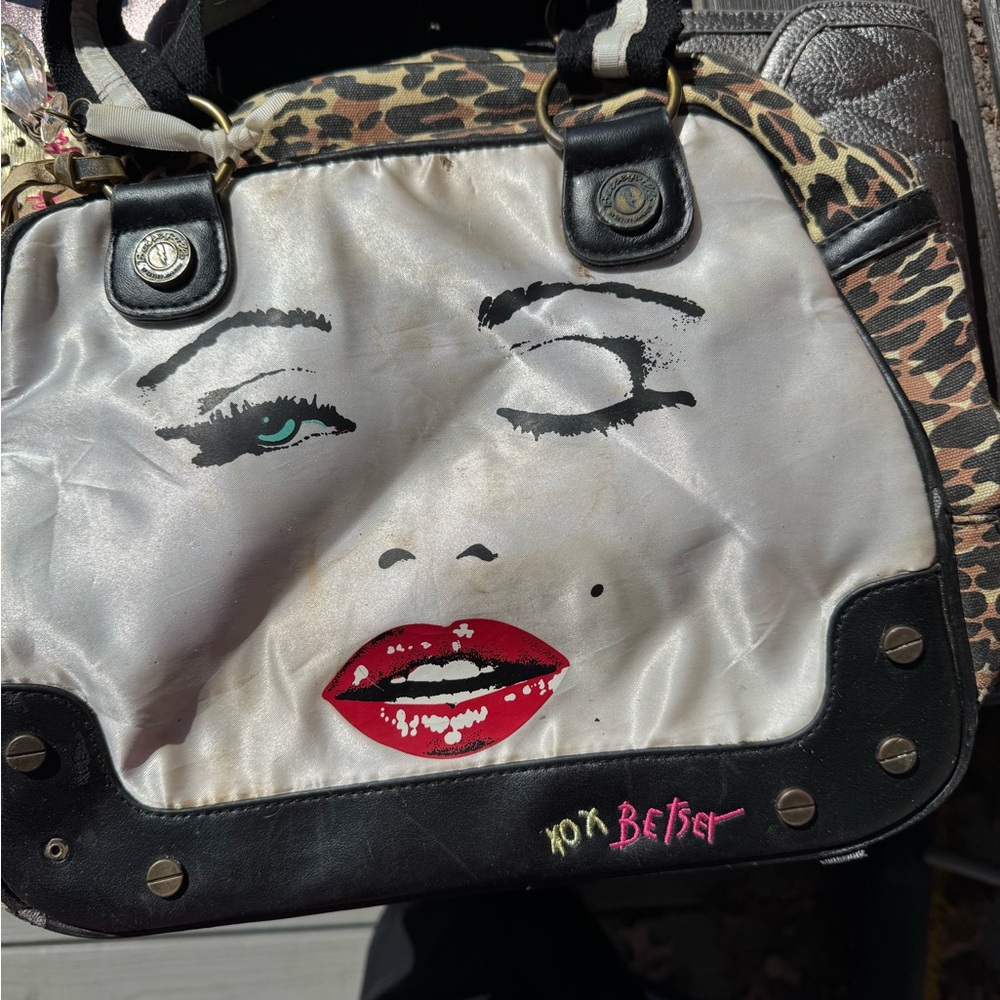 Betsey Johnson Leopard Print Face Tote